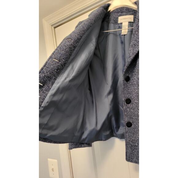Vintage Liz Claiborne Blue Tweed Fitted Jacket Blazer Size M - Picture 6 of 16